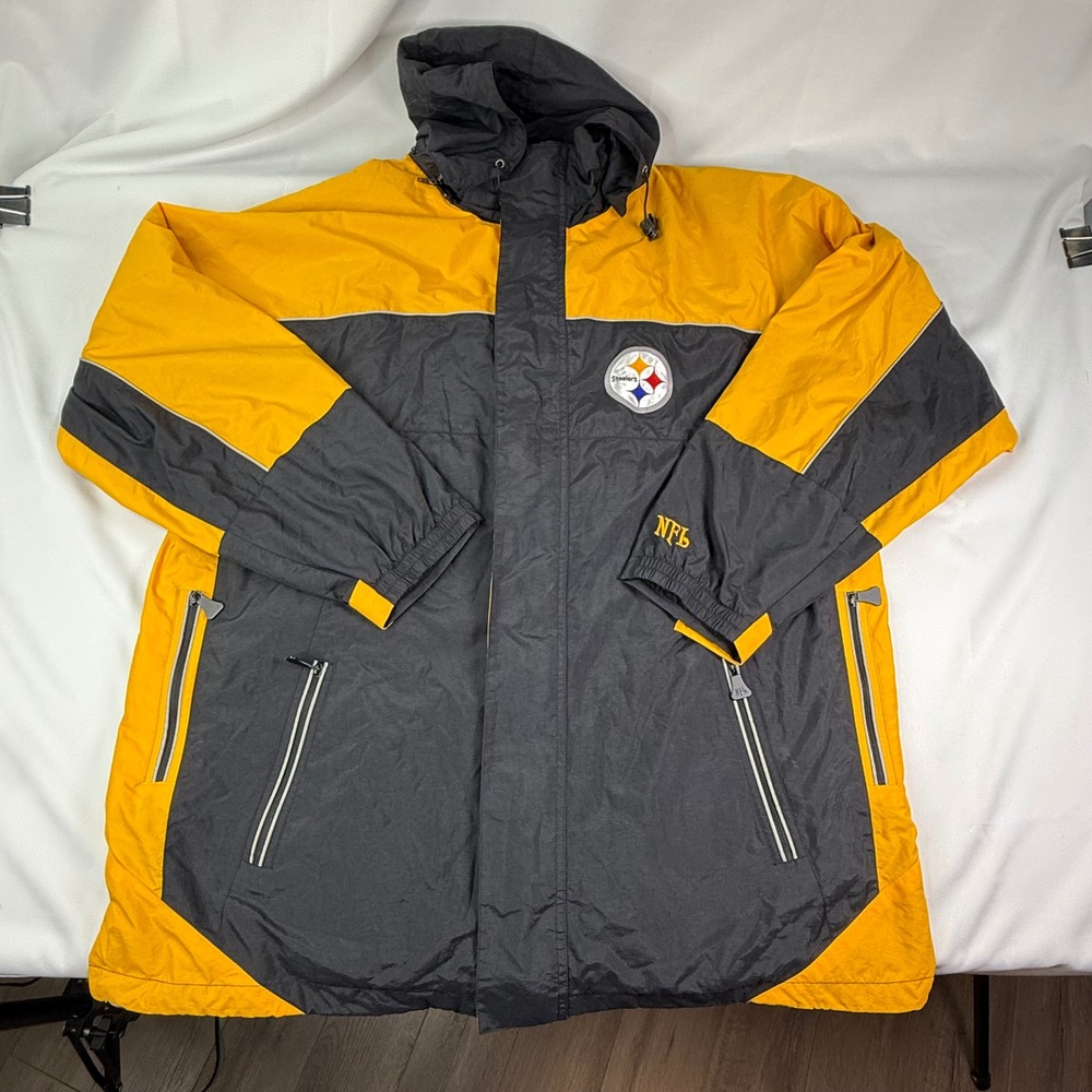 NFL Pittsburgh Steelers G-III Apparel Hooded Windbreaker Jacket Black Gold XL
